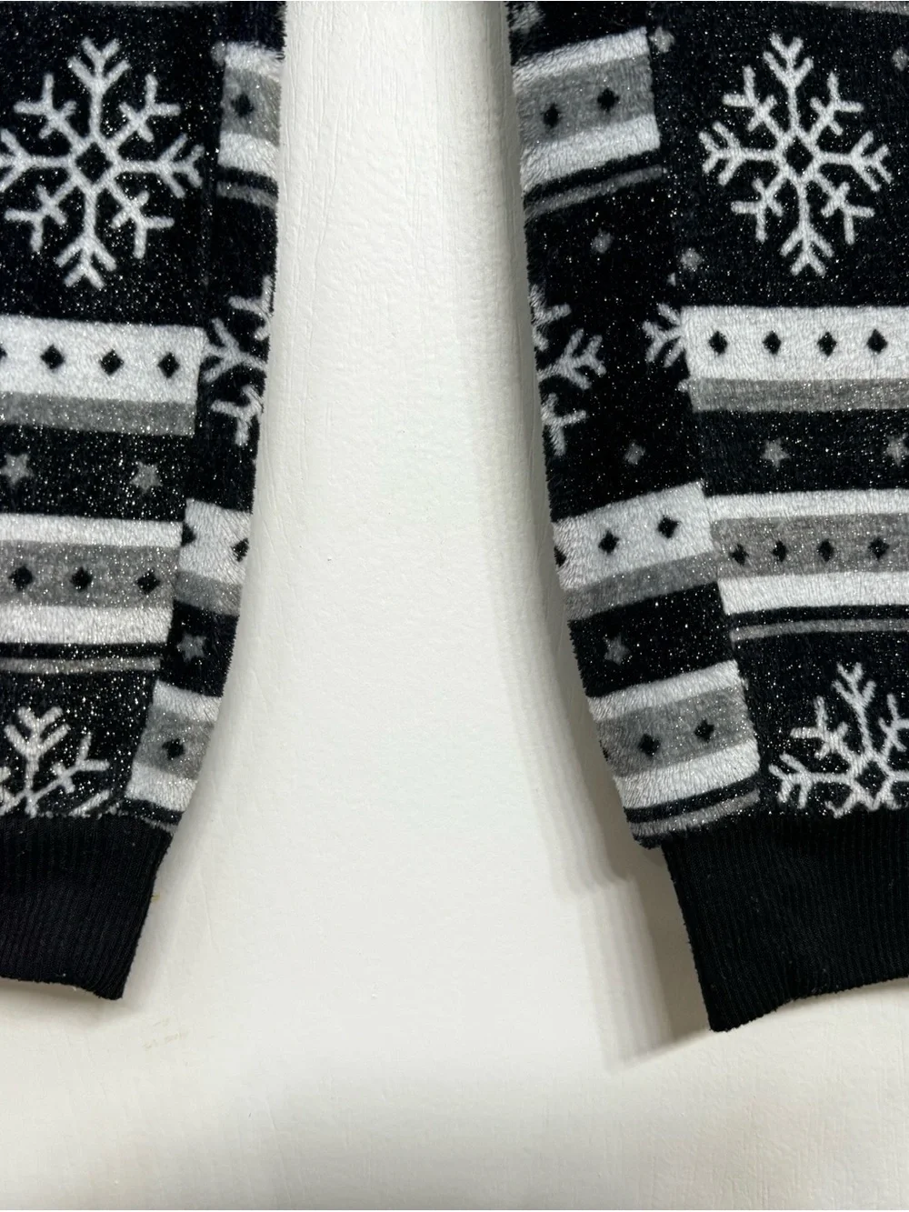 Justice Black & White Knit Lounge Pants with Snowflake Detail
